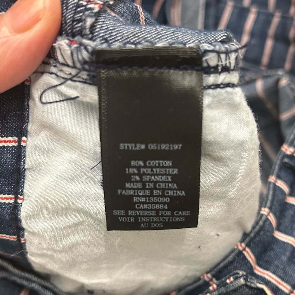 Others Follow Blue and White Striped Overalls Romper - Picture 7 of 8